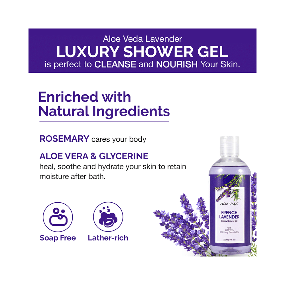 Aloe Veda Luxury Shower Gel Lavender - Image 4