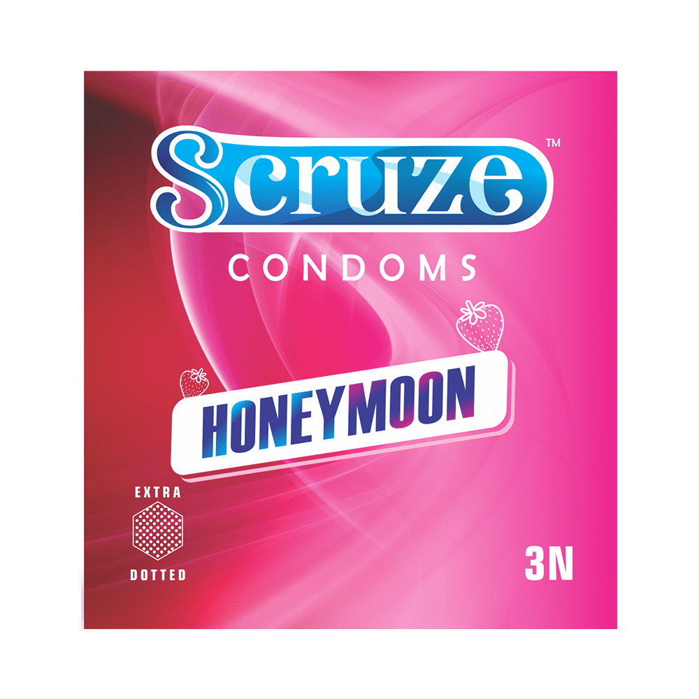 Scruze Condom Extra Dotted Strawberry Honeymoon - Image 1