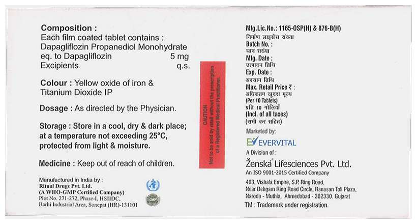 Evidapa 5 Tablet  - Image 2
