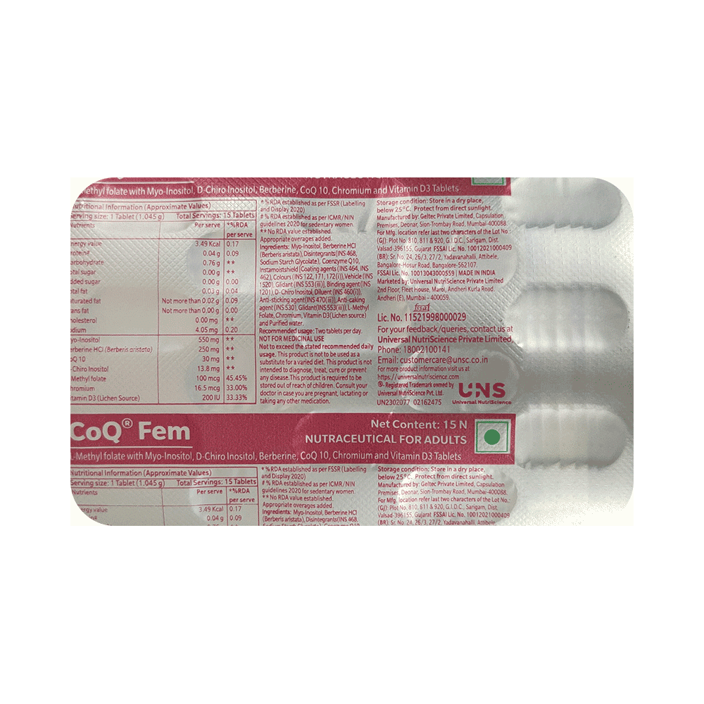 CoQ-Fem Berberine Tablet - Image 3