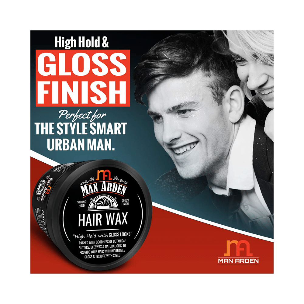 Man Arden Hair Wax High Hold with Gloss Looks - Image 3