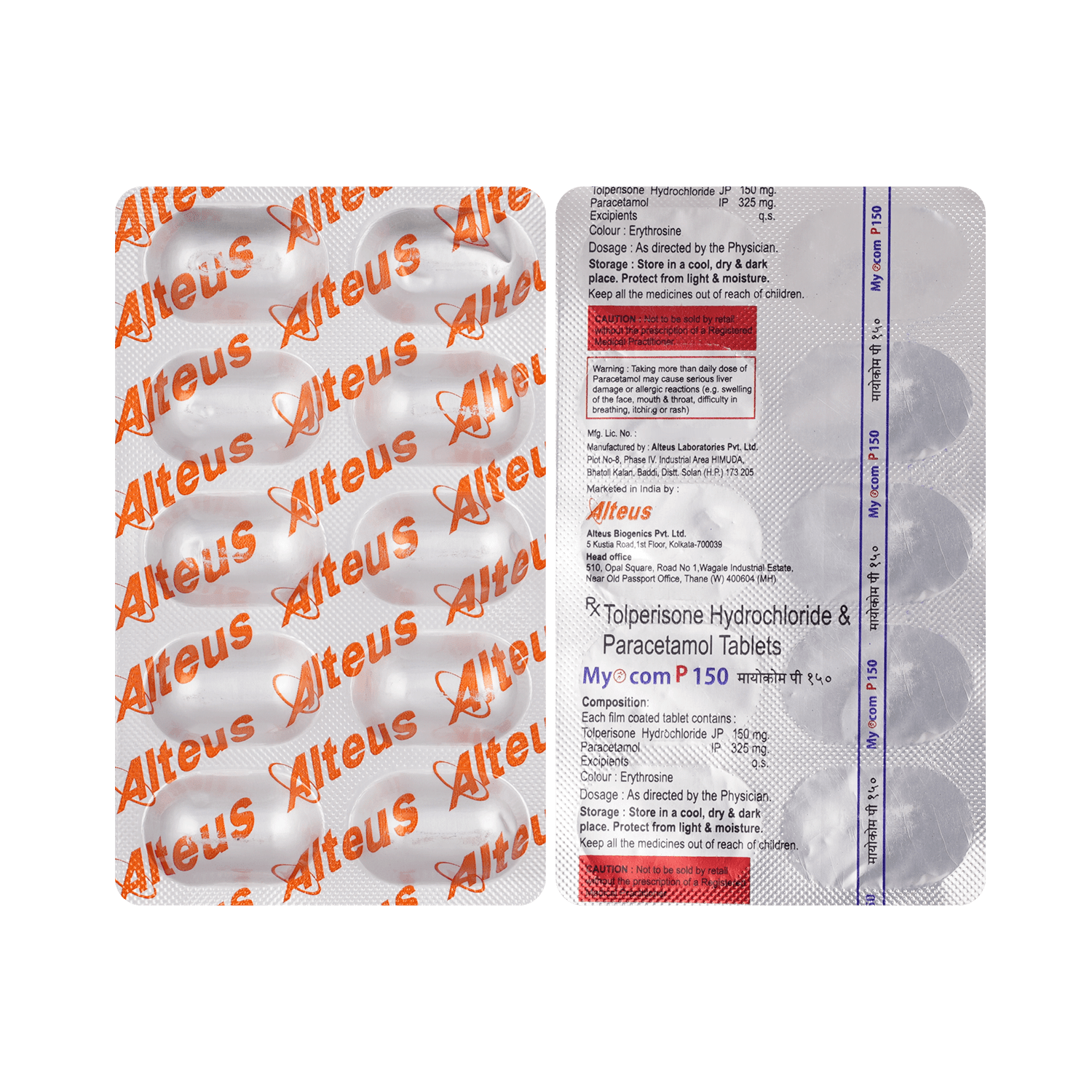 Myocom P 150mg/325mg Tablet - Image 1
