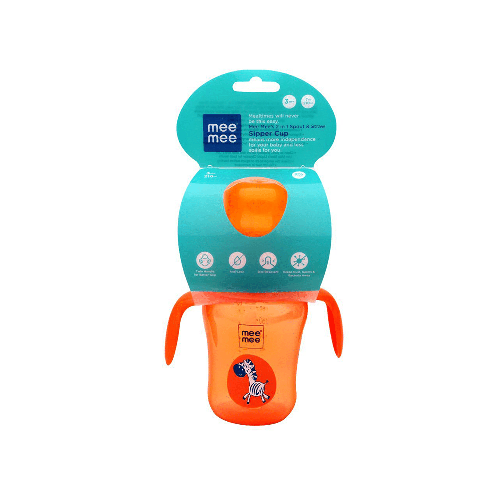 Mee Mee 2 in 1 Spout and Straw Sipper Cup Orange