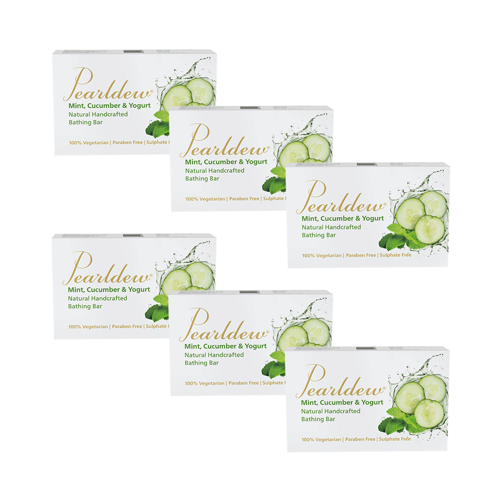 Pearldew Mint, Cucumber & Yogurt Natural Handcrafted Bathing Bar (75gm Each) - Image 1