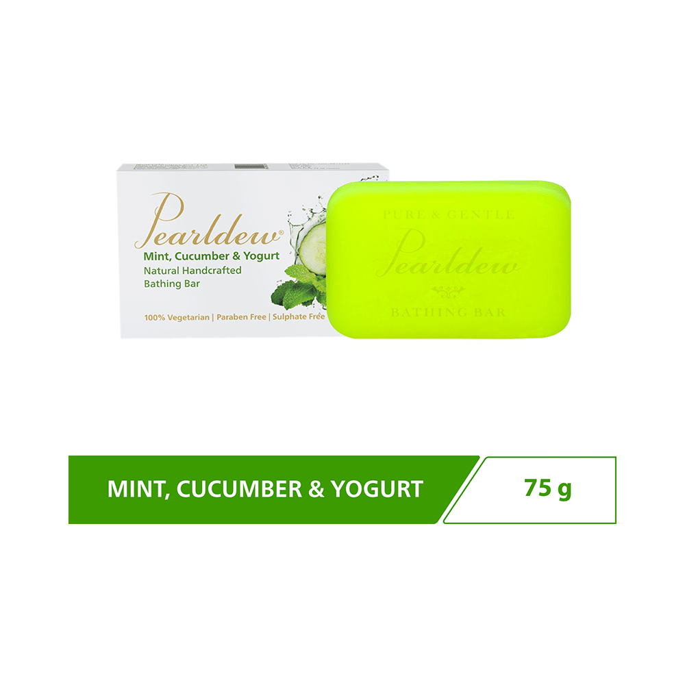 Pearldew Mint, Cucumber & Yogurt Natural Handcrafted Bathing Bar (75gm Each) - Image 3