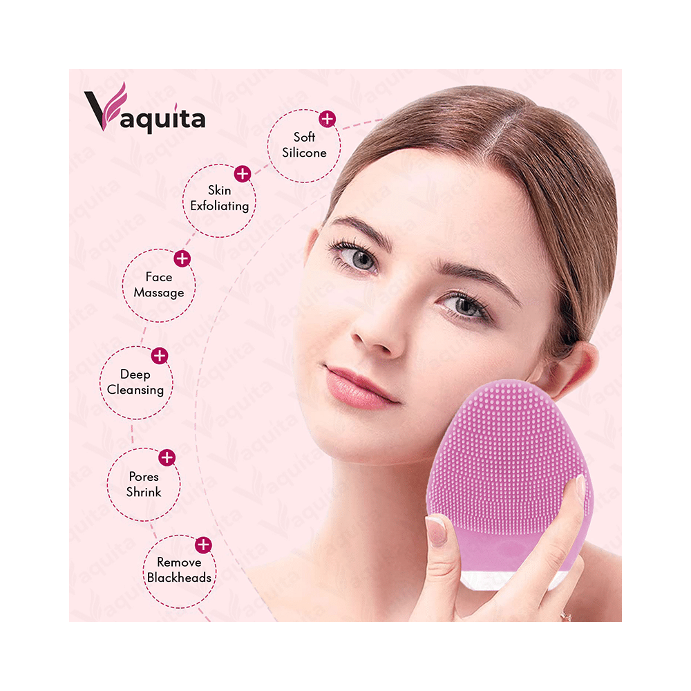 Vaquita Face Cleansing Brush & Massager Pink - Image 3