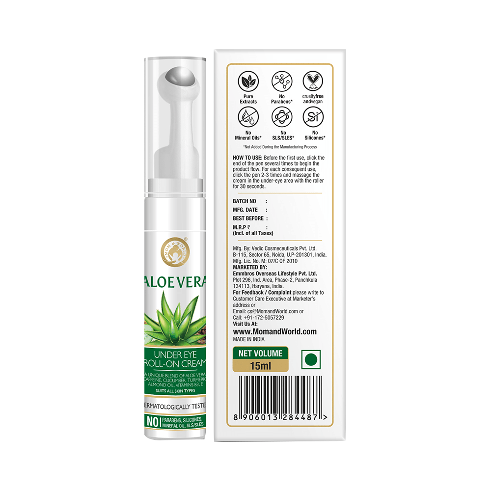Mom & World Aloe Vera Under Eye Roll-On Cream - Image 4