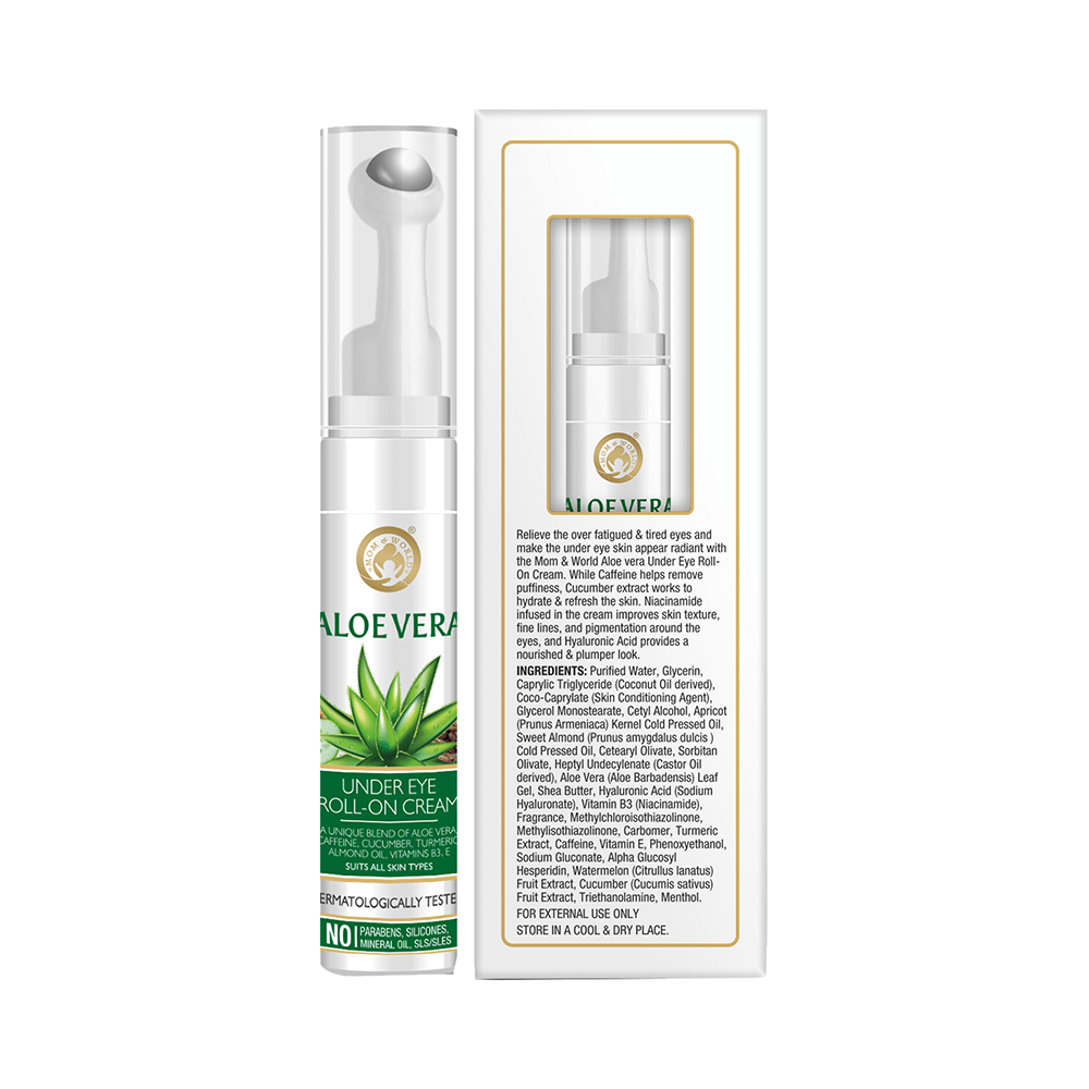 Mom & World Aloe Vera Under Eye Roll-On Cream - Image 3