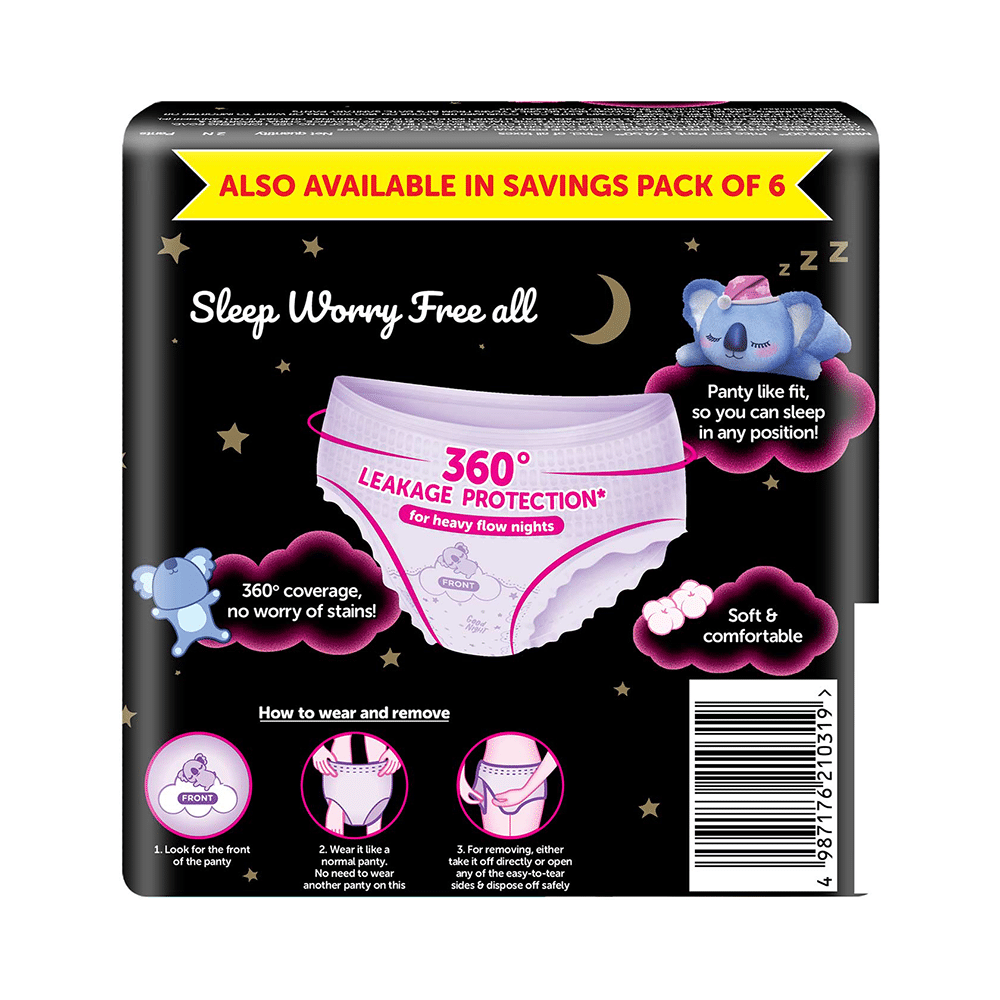 Whisper Bindazzz Night Period Panty Trial Pack M-L - Image 2