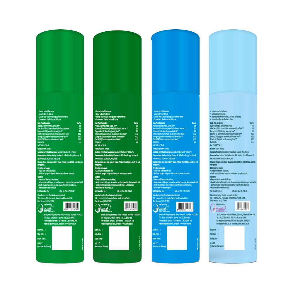 Smyle Combo Pack of Sviz Minto Fresh Mouth Freshener Paan, Elaichi, Cool Mint & Saunf (15gm Each) - Image 2