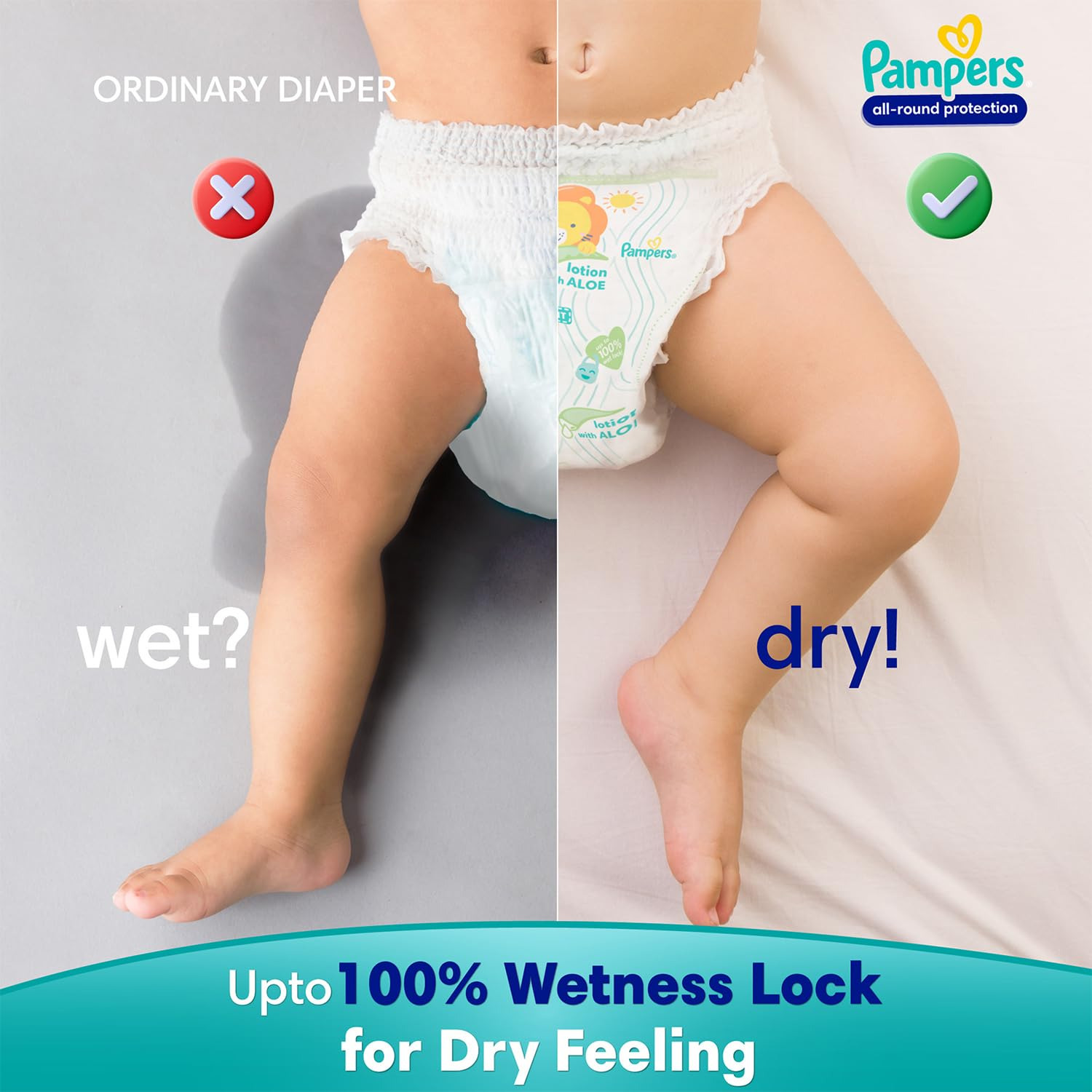 Pampers All-round Protection Diaper Pants, Anti Rash Blanket, Lotion Aloe - XL - Image 3