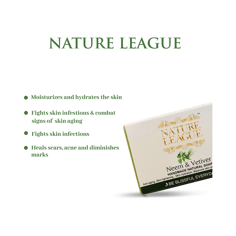 Nature League Neem & Vetiver Handmade Natural Soap (100gm Each) - Image 3