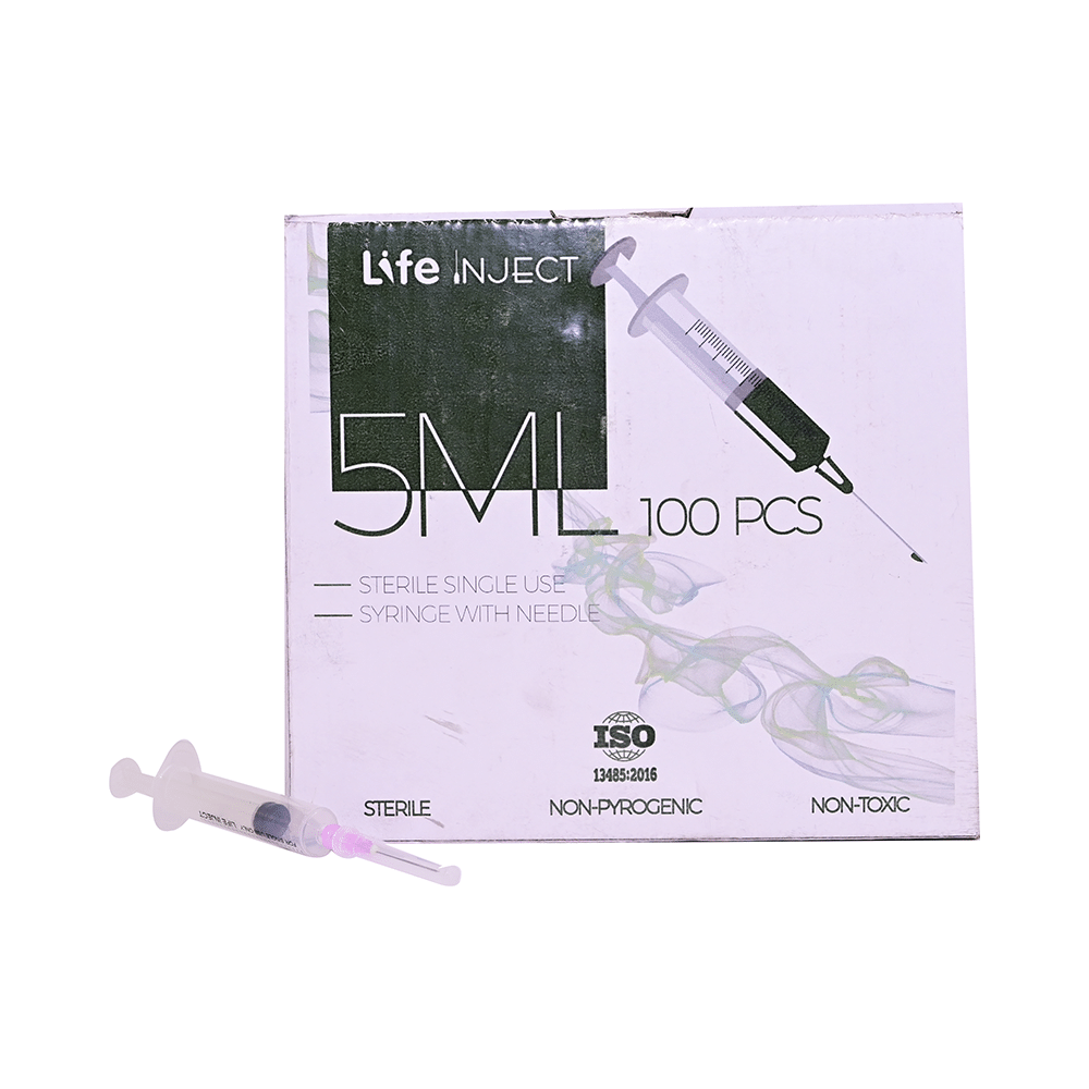 Life Inject 5ML Sterile Single Use Syringe with Needle - Image 3