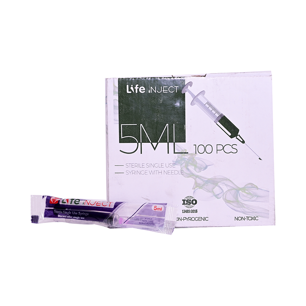 Life Inject 5ML Sterile Single Use Syringe with Needle - Image 2