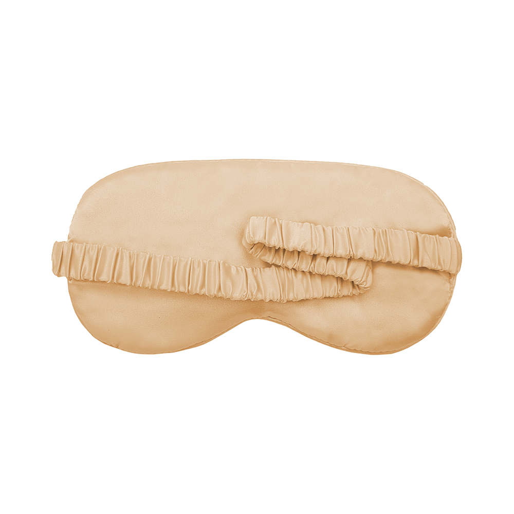 Jenna Sleeping Eye Mask for Insomnia, Meditation and Dark Circles Silk Plain Apricot - Image 2