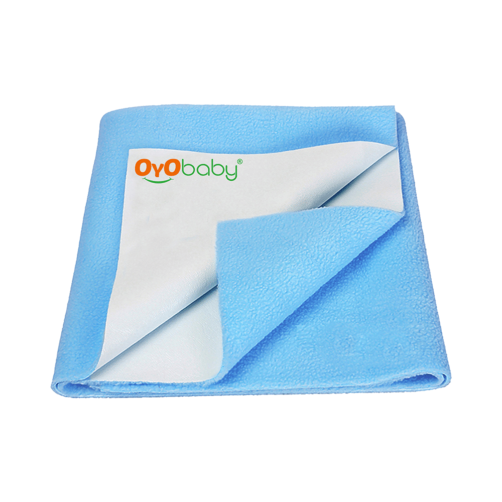 Oyo Baby Bed Protector Dry Sheet Single Bed Blue - Image 1