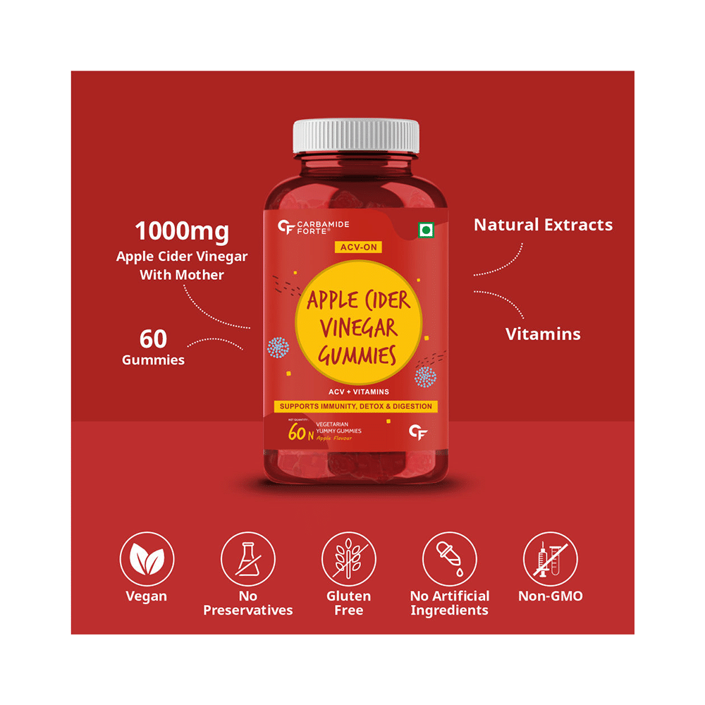 Carbamide Forte Apple Cider Vinegar (ACV) | Vegetarian Gummies for Immunity, Detox & Digestion - Image 6