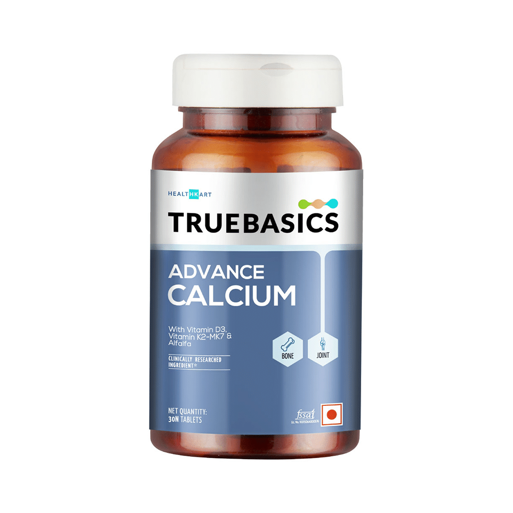 TrueBasics Advance Calcium with Vitamin D3 & K2-MK7 for Bones & Joints Health | Tablet - Image 1
