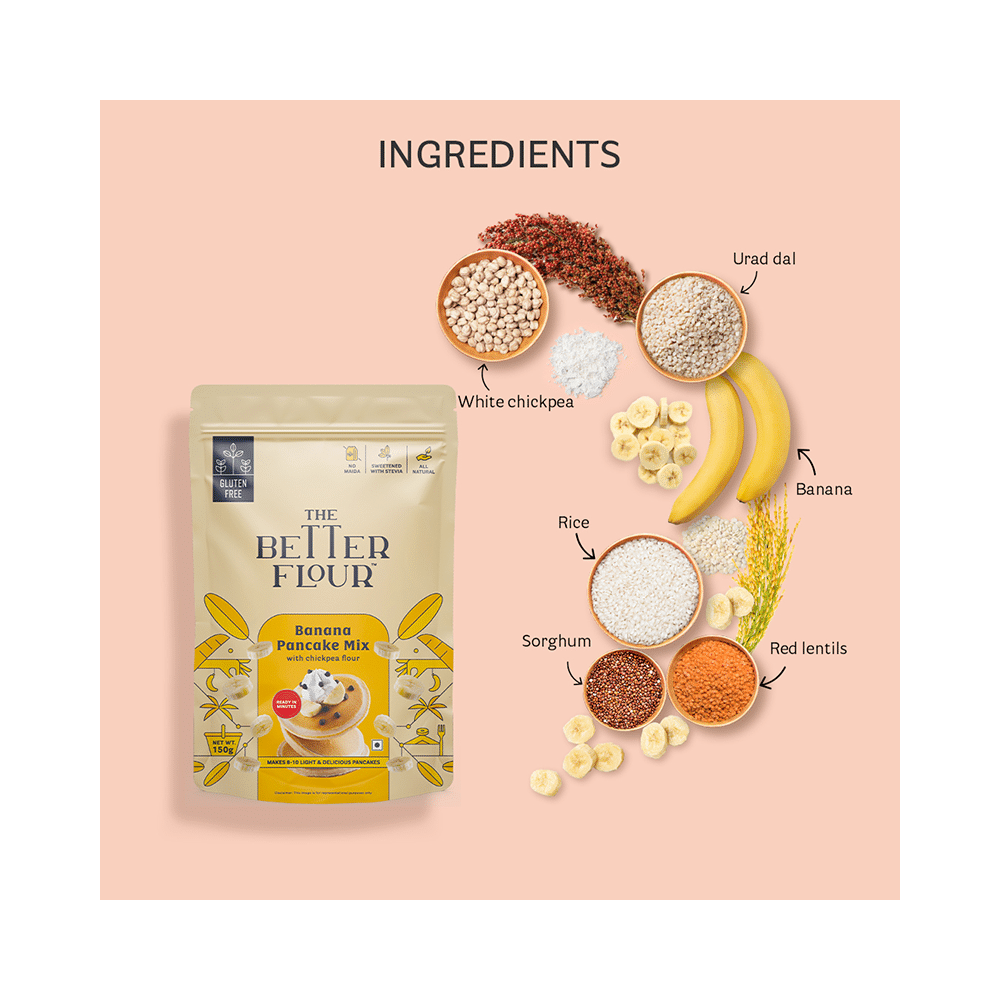 The Better Flour Pancake Mix, Protein Rich & Gluten Free, No Refined Sugar Healthy Mix Banana - Image 3