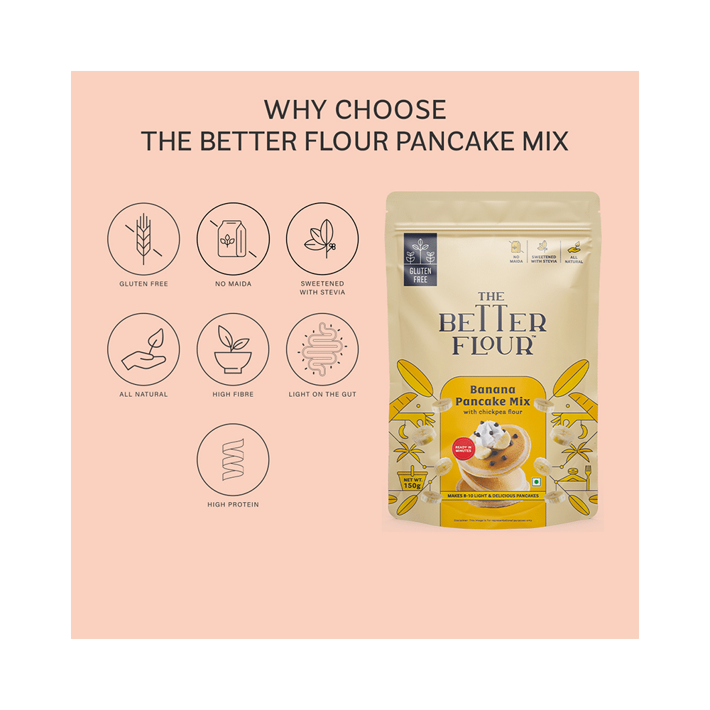 The Better Flour Pancake Mix, Protein Rich & Gluten Free, No Refined Sugar Healthy Mix Banana - Image 5