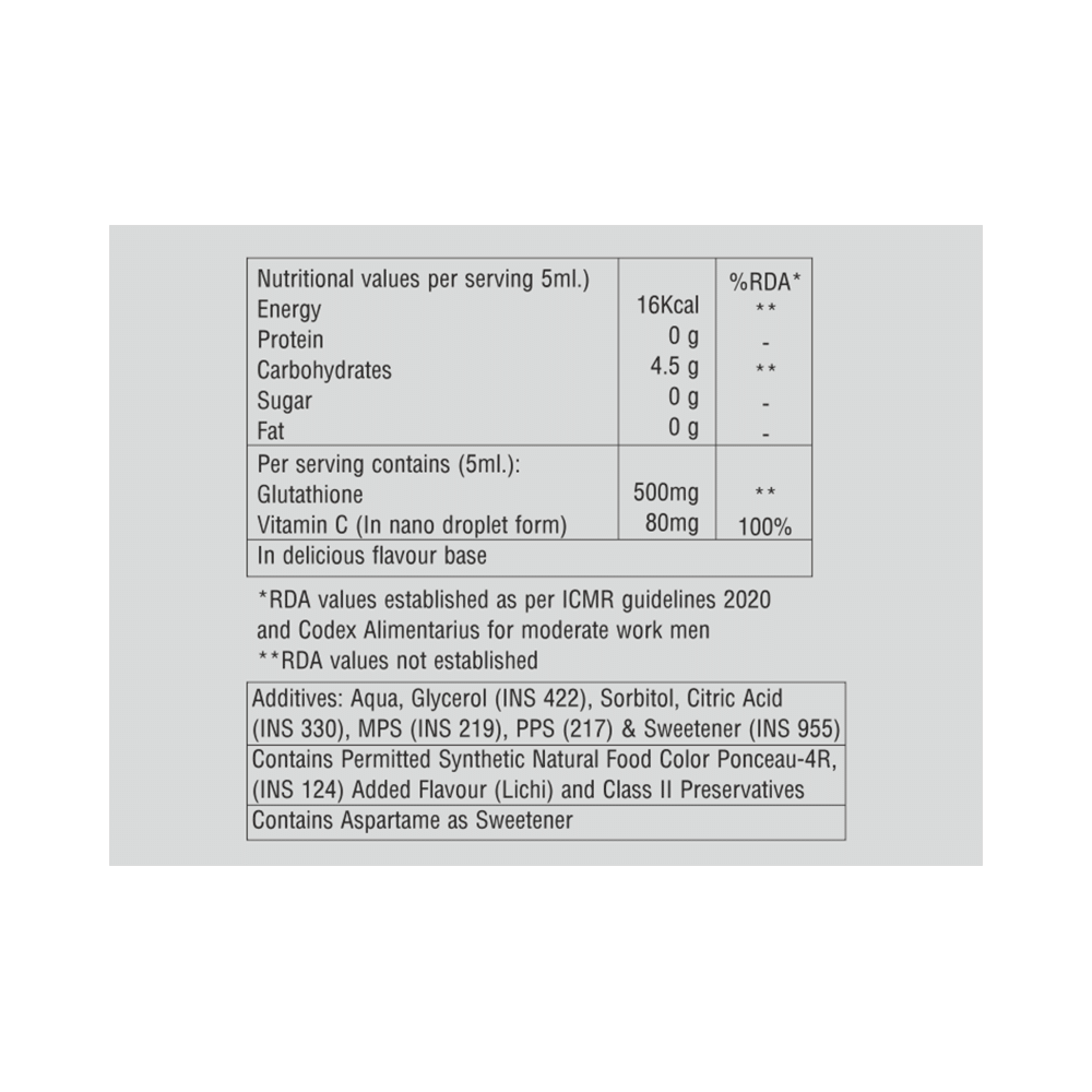Glutathione Nano Technology Shot Sugar Free - Image 2