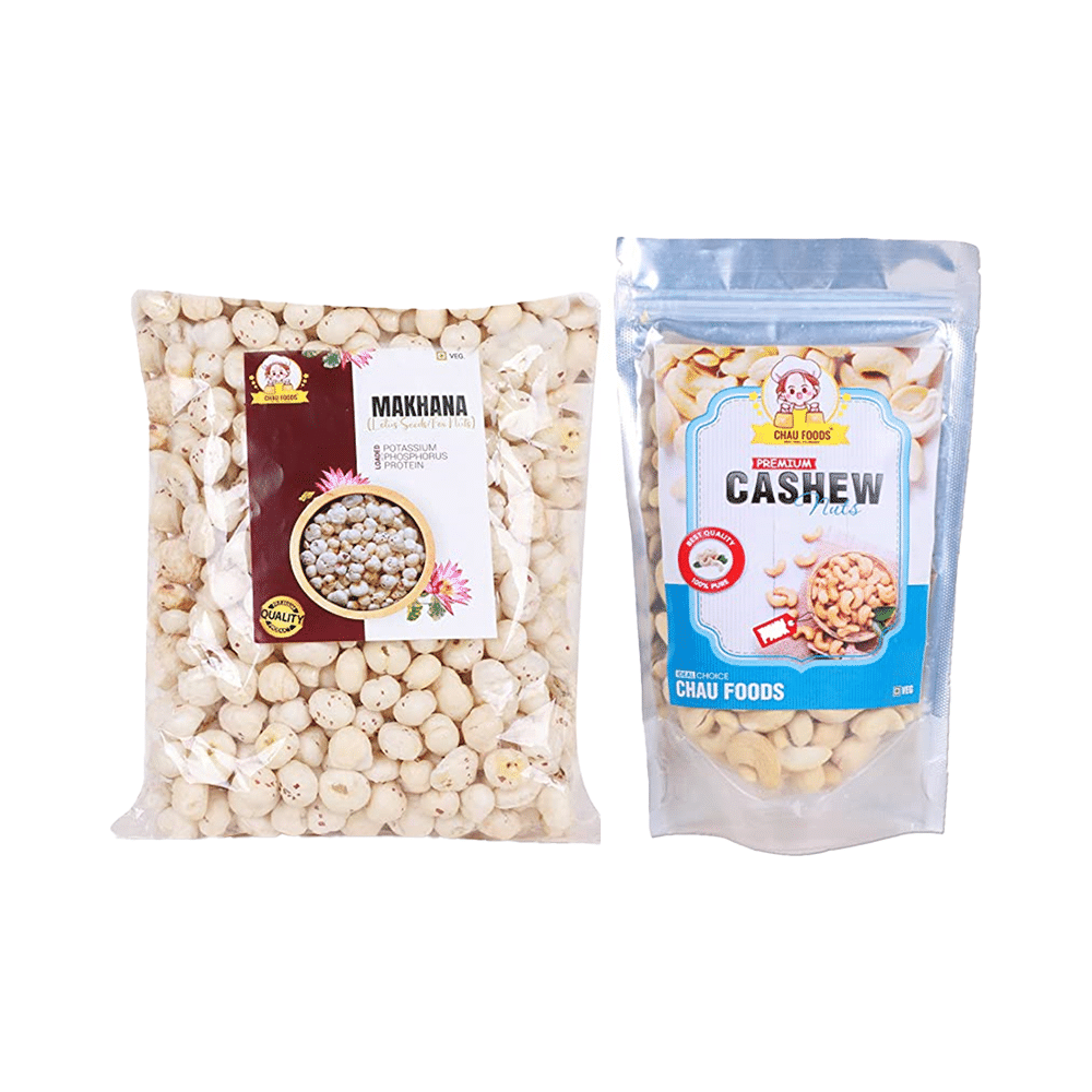 Chau Foods Combo pack of Makhana 150gm & Premium Cashew Nuts 200gm - Image 1