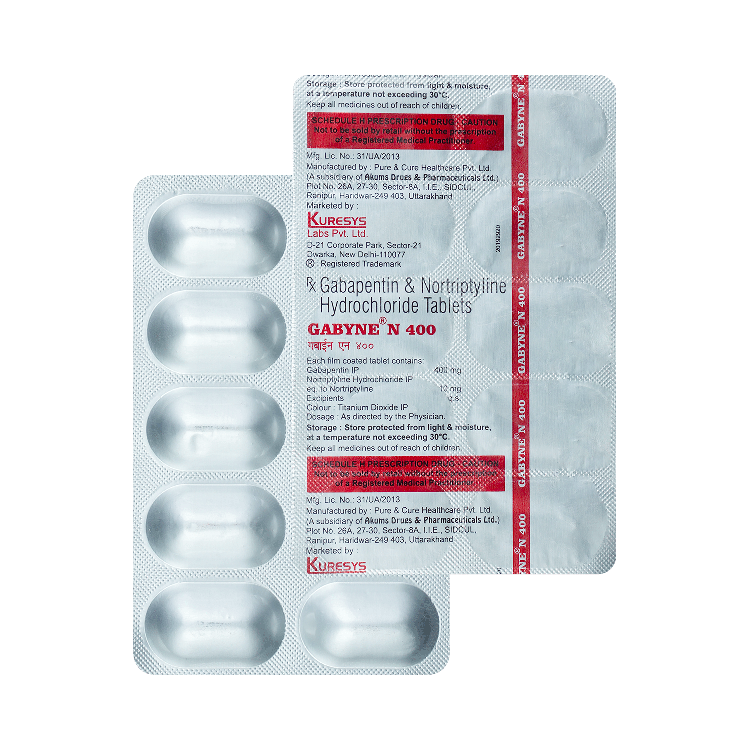 Gabyne N 400mg/10mg Tablet