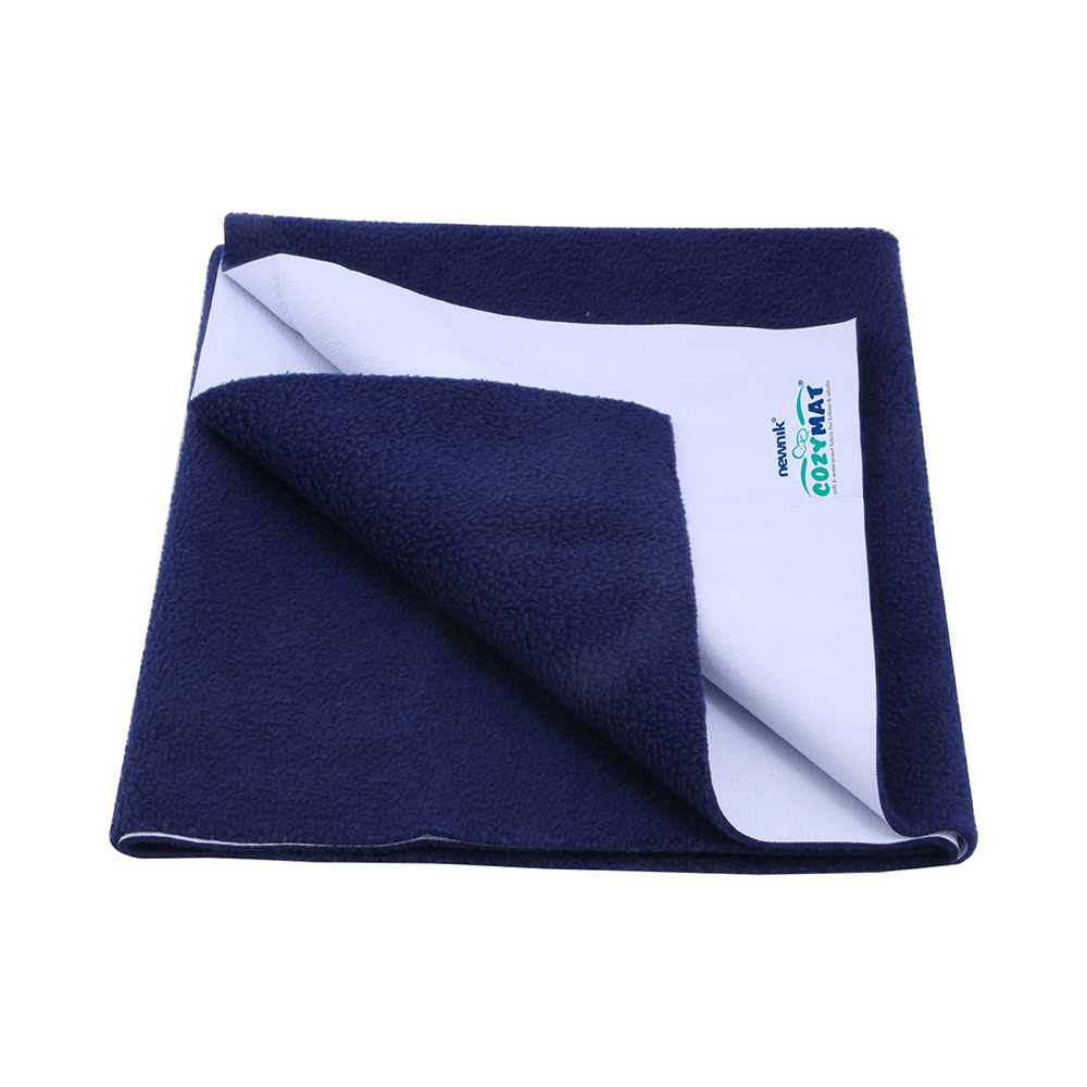 Newnik Cozymat, Dry Sheet (Size: 140cm X 220cm) Single Bed Navy Blue - Image 1