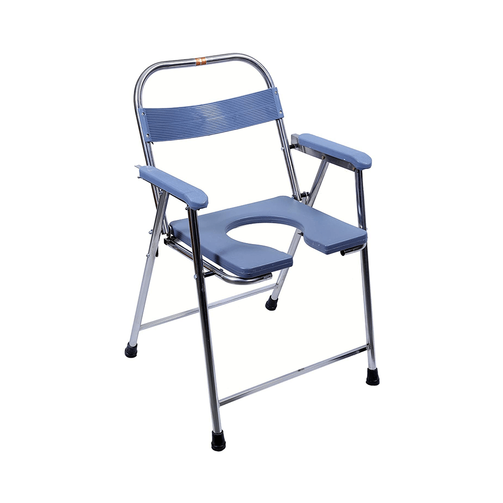 Ambitech Stainless Steel Foldable Commode Chair