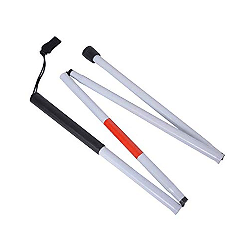 Fidelis Healthcare Foldable Guide Walking Stick for Blind/Partially Sighted People White - Image 1