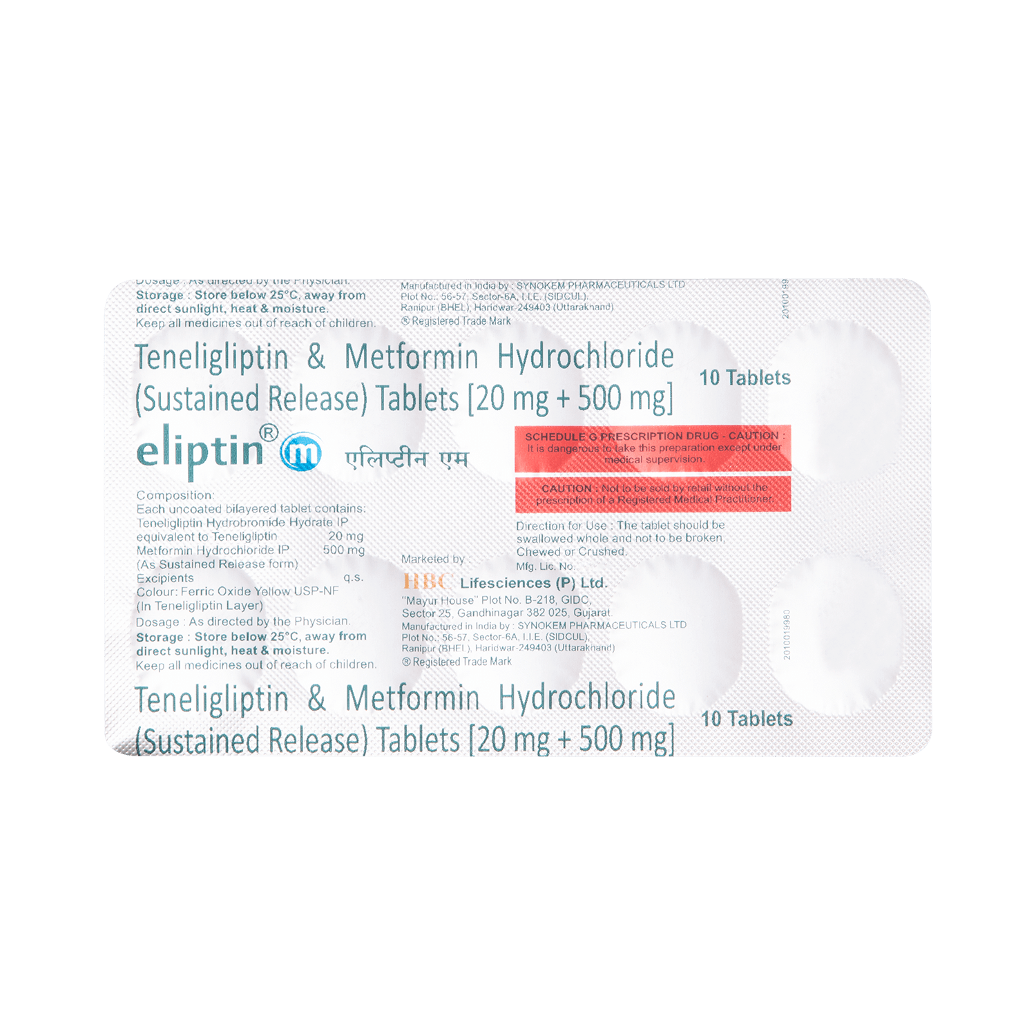 Eliptin M 500mg/20mg Tablet SR - Image 6
