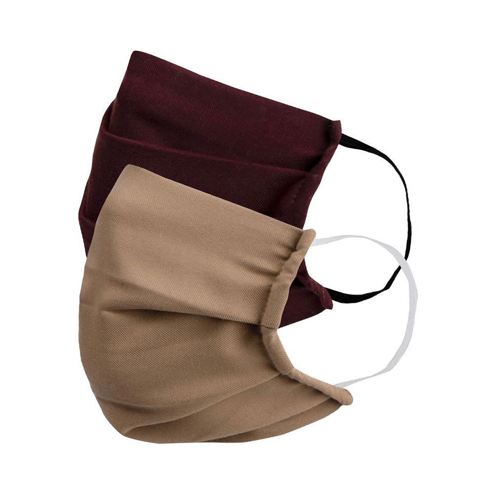 Faballey 2 Ply Pleated Resusable Mask Set Blush - Image 1