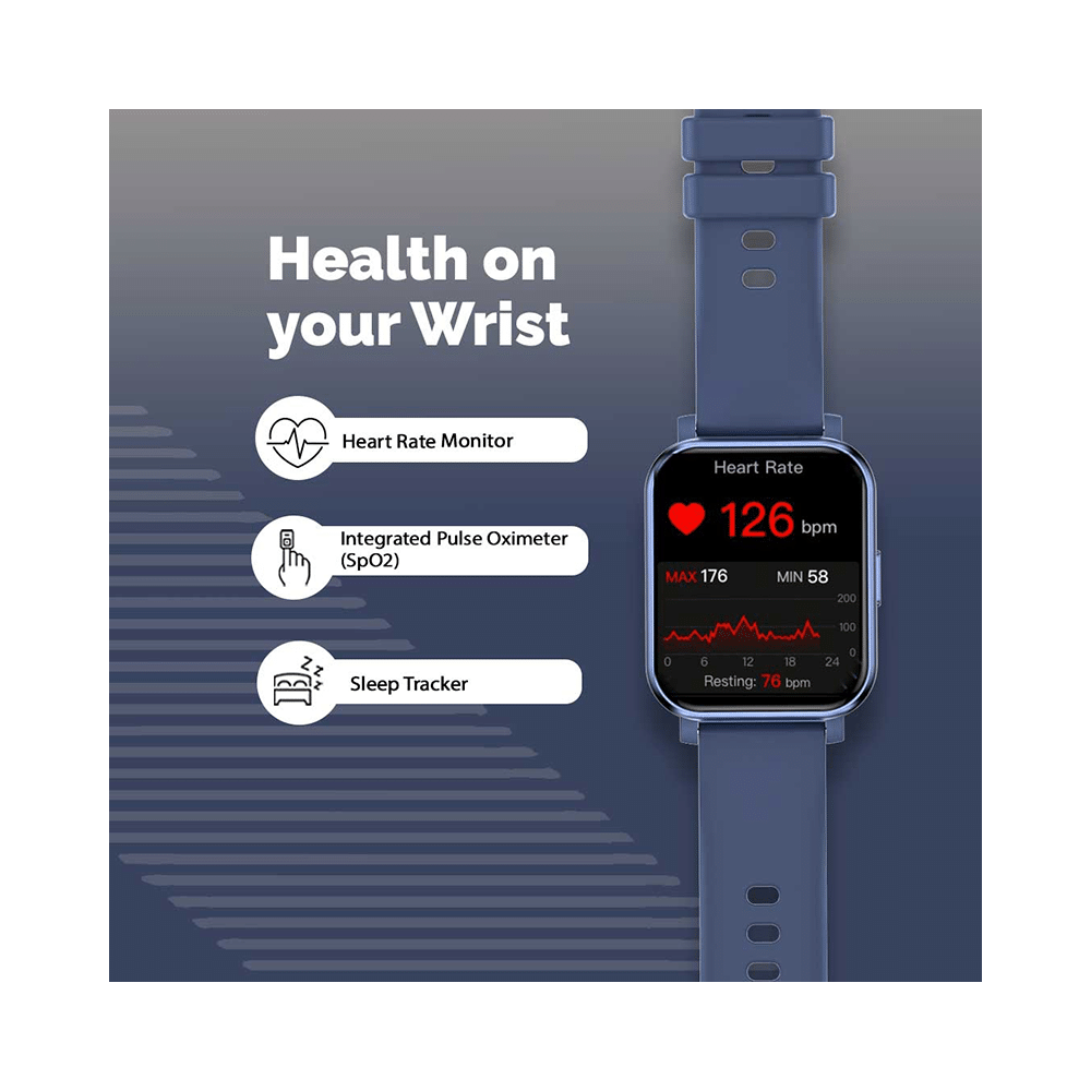 GOQii Stream SpO2 Bluetooth Calling with 3 Months Health & Personal Coaching Subscription Smart Watch Blue - Image 5
