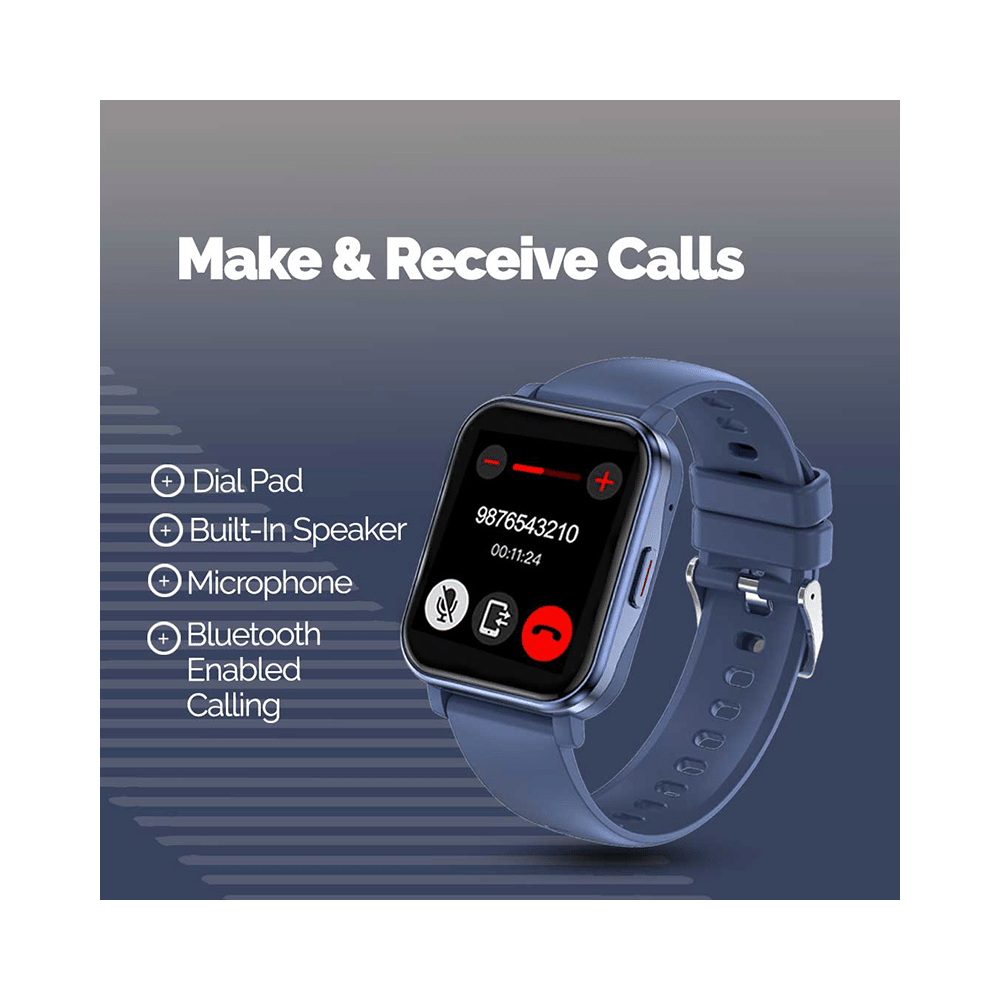 GOQii Stream SpO2 Bluetooth Calling with 3 Months Health & Personal Coaching Subscription Smart Watch Blue - Image 3