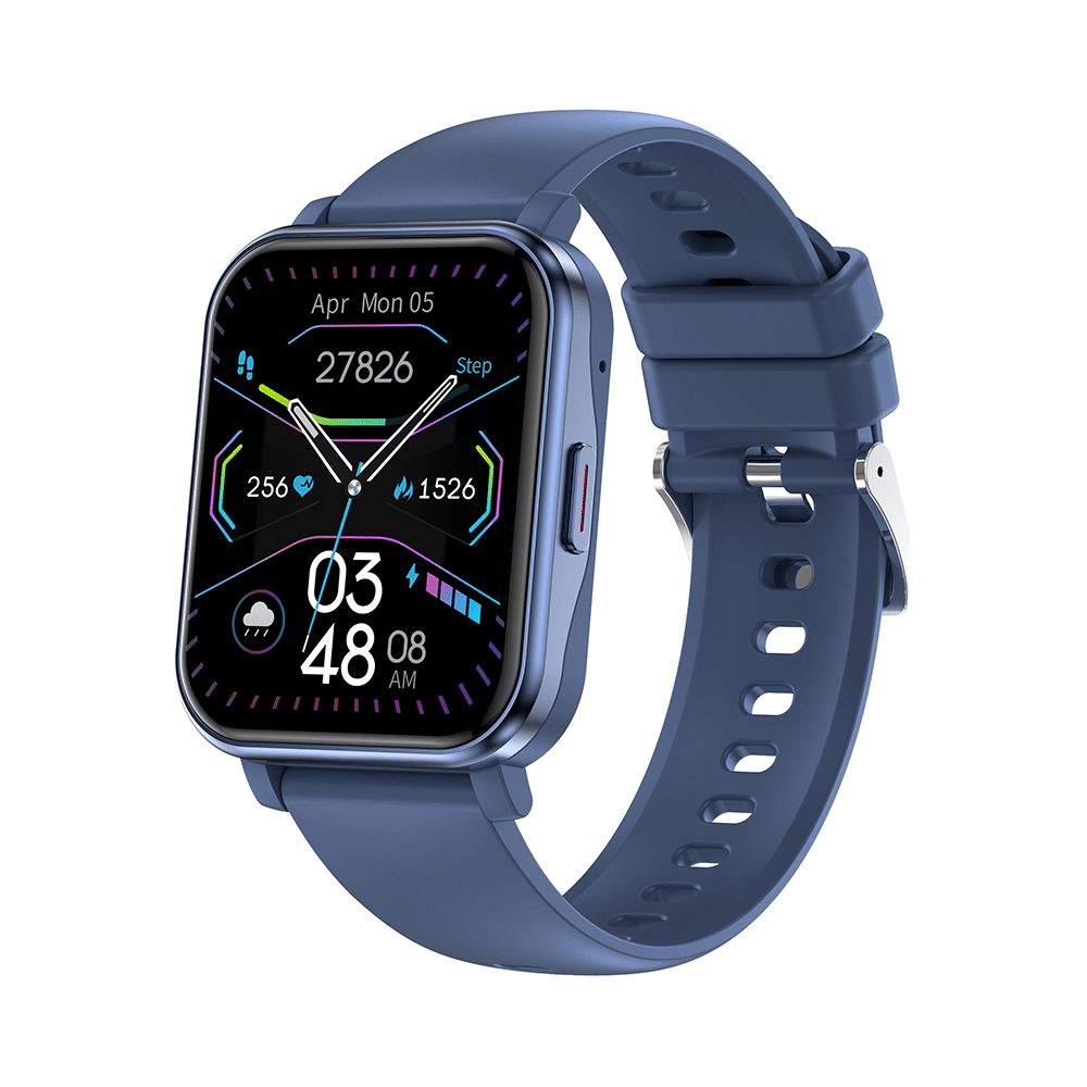 GOQii Stream SpO2 Bluetooth Calling with 3 Months Health & Personal Coaching Subscription Smart Watch Blue
