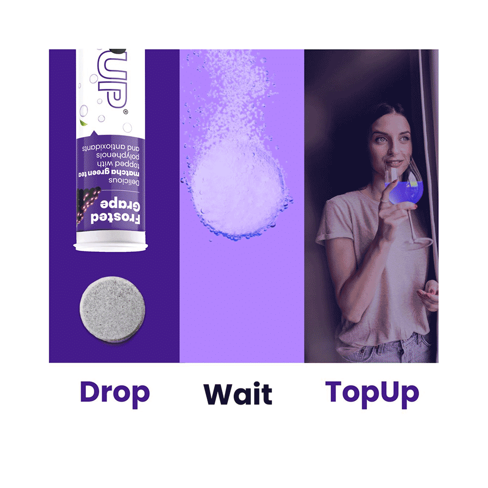 TopUp Delicious Matcha Green Tea Effervescent Tablet (20 Each) Frosted Grape - Image 9