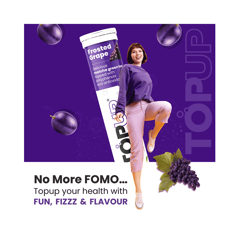 TopUp Delicious Matcha Green Tea Effervescent Tablet (20 Each) Frosted Grape - Image 8