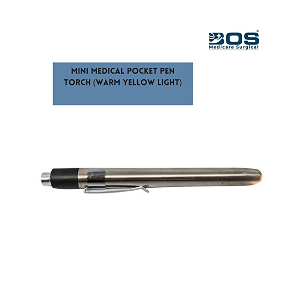 Bos Medicare Surgical Mini Medical Pocket Pen Torch (Warm Yellow Light) - Image 2