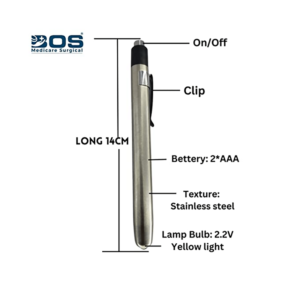 Bos Medicare Surgical Mini Medical Pocket Pen Torch (Warm Yellow Light) - Image 4