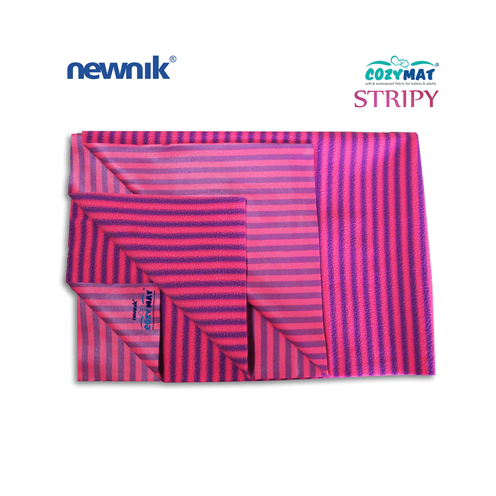 Newnik Cozymat Stripy Soft (Narrow Stripes) (Size: 140cm X 200cm) Extra Large Flamingo - Image 1