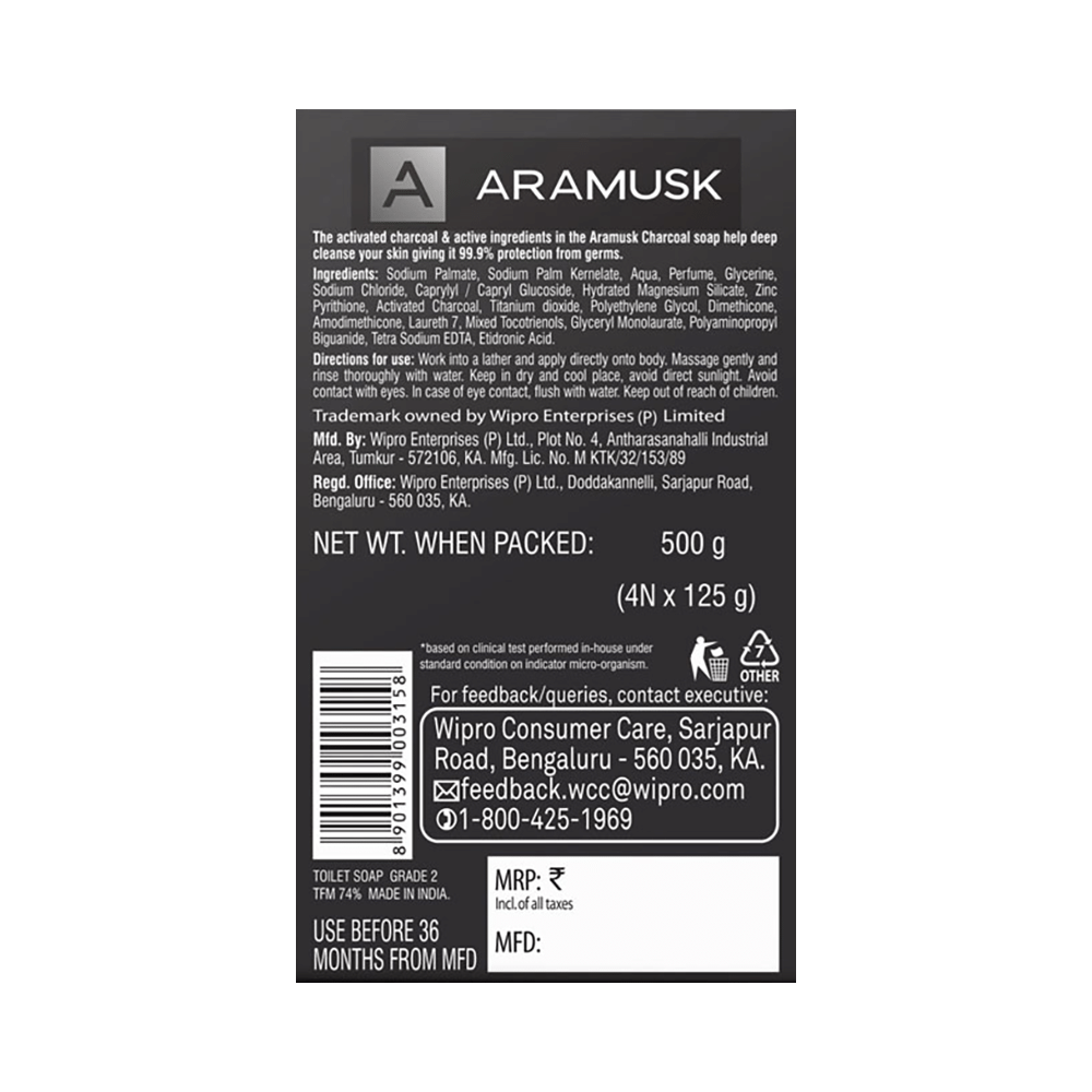 Aramusk Charcoal Soap (125gm Each) - Image 2
