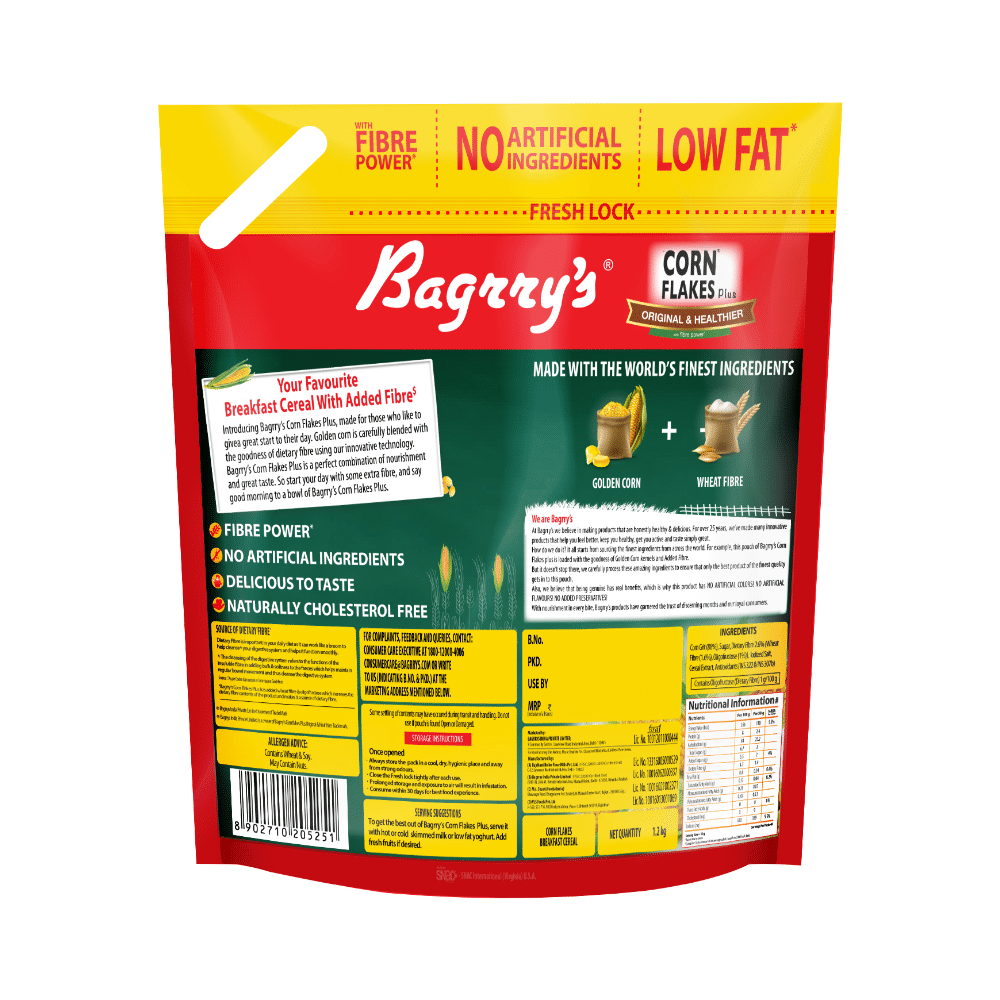Bagrry's Corn Flakes Plus with Fibre for Overall Health - Image 2