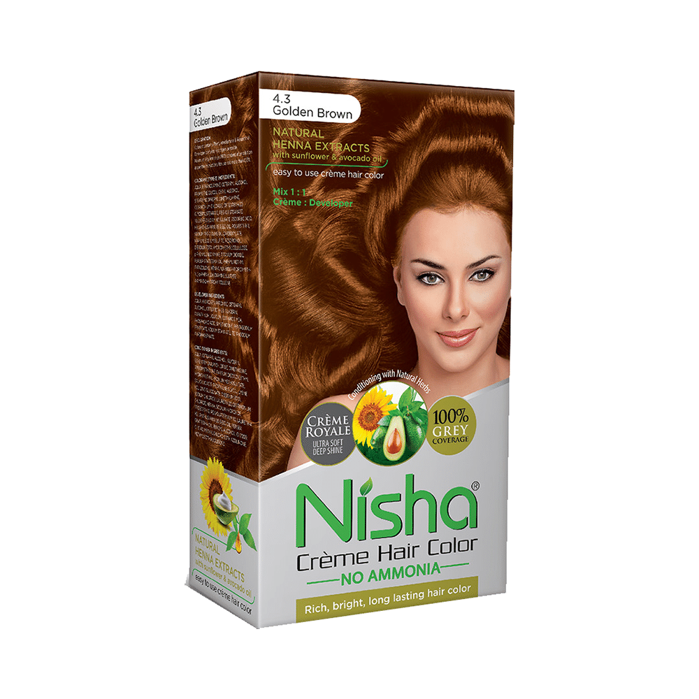 Nisha Creme Hair Color Golden Brown - Image 1