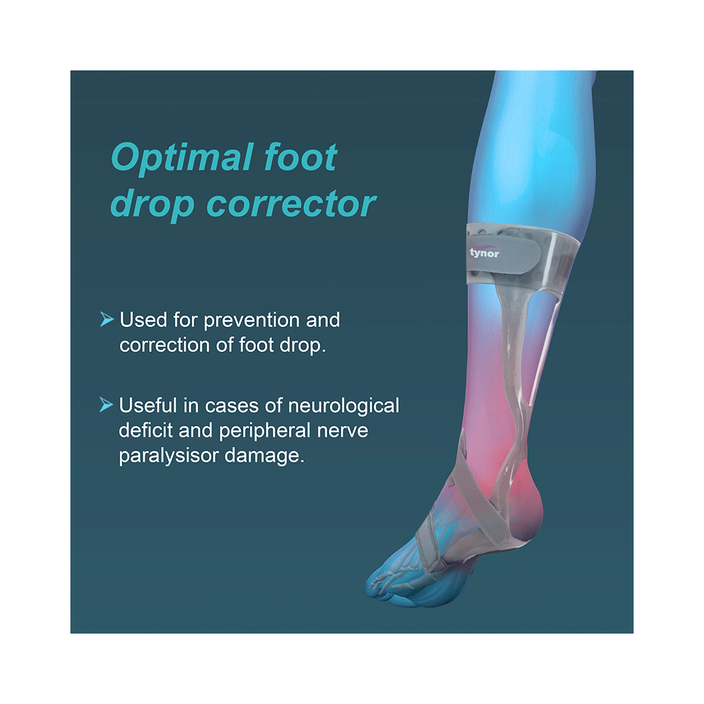 Tynor D43 Foot Drop Splint with Liner Right Child Grey - Image 2