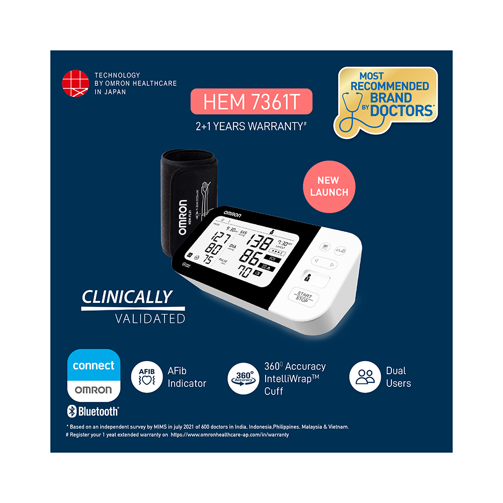 Omron White HEM 7361T Blood Pressure Monitor - Image 3