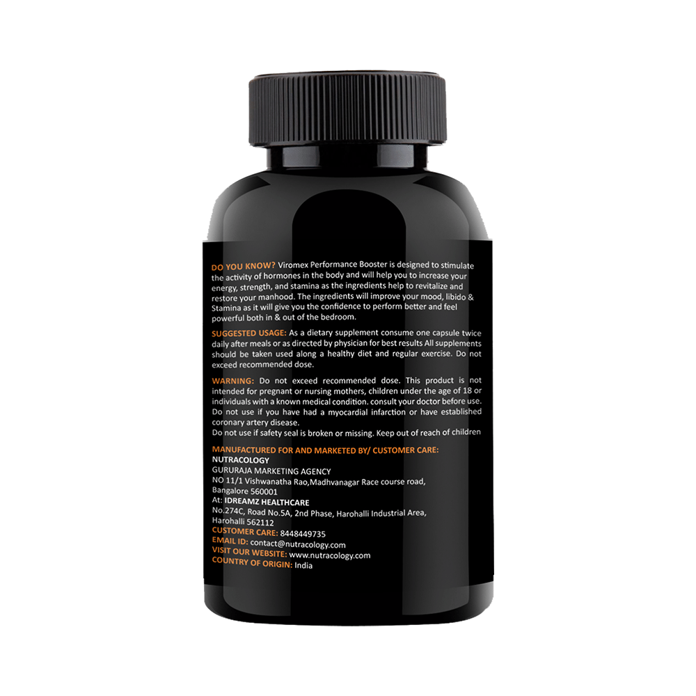 Nutracology Combo Pack of Viromex Performance Booster 30 Capsule & Erekt Power Oil 30ml - Image 8