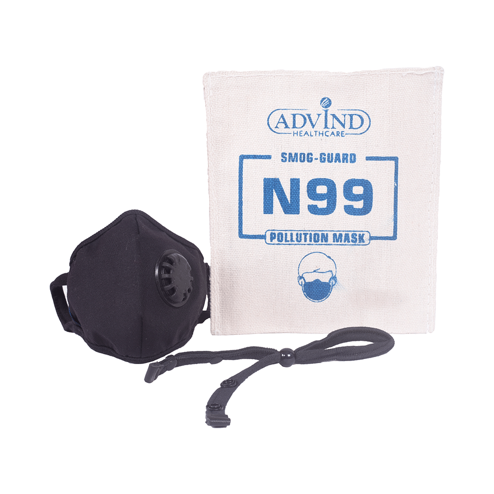 Advind Healthcare Smog Guard N99 Mask with 1 Valve Small Black