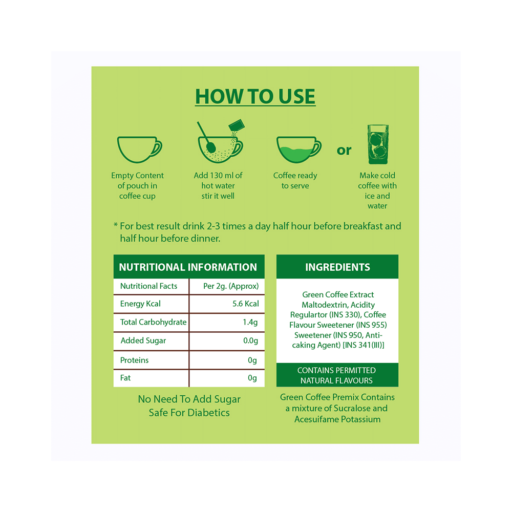 Pg Natural with Natural Sweetener Green Coffee Sachet - Image 2