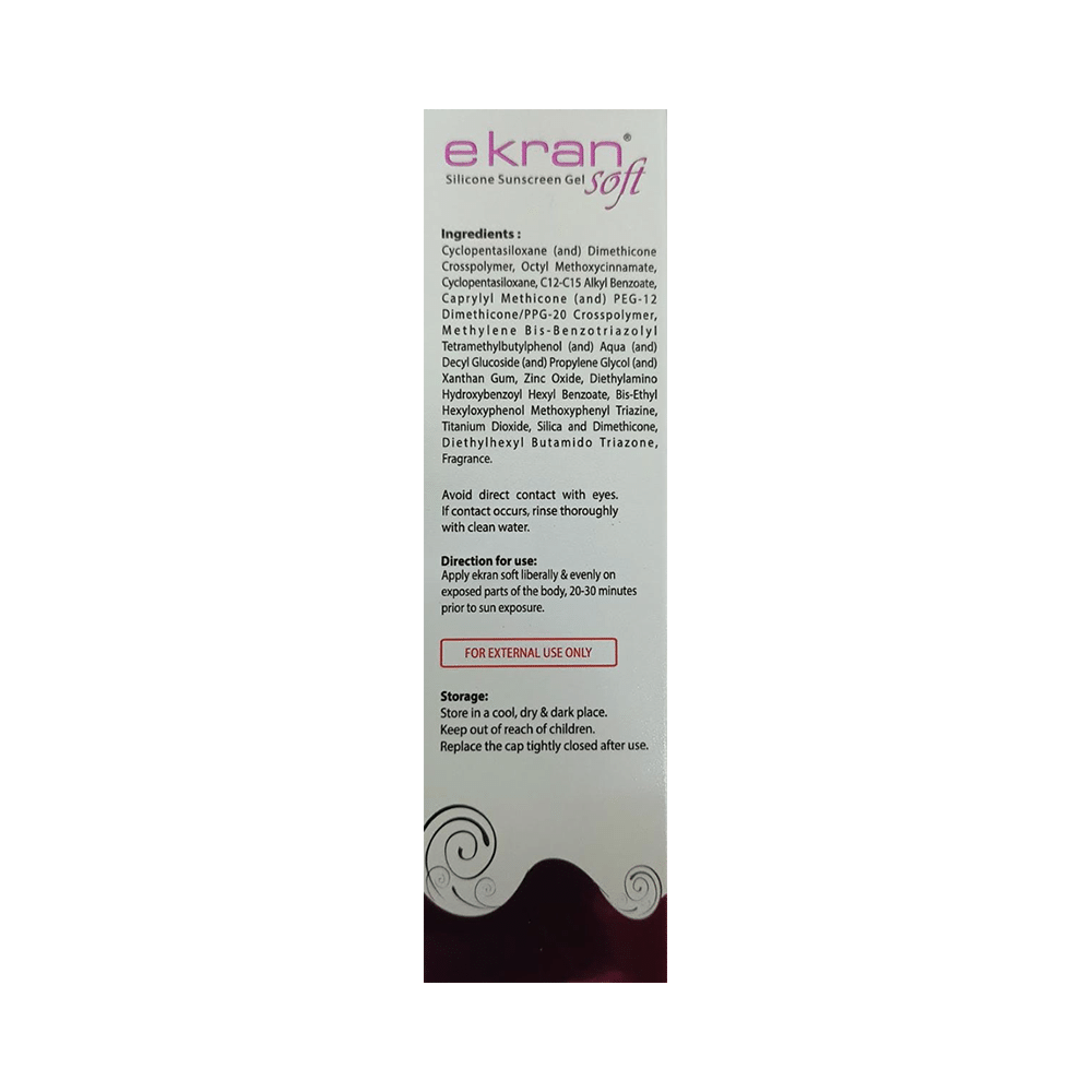 Ekran Silicone Sunscreen UVA/UVB Gel Soft SPF 50+ PA+++ | Oil Free, Matte Finish & Water Resistant - Image 2