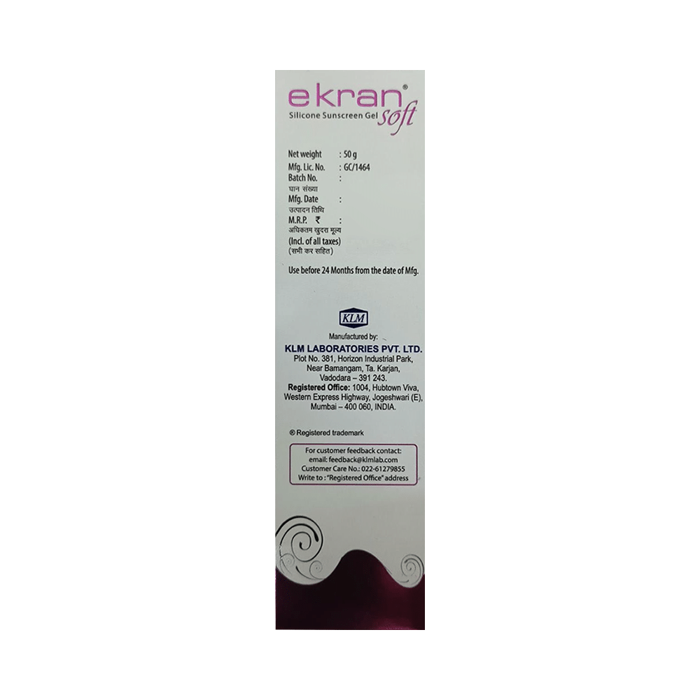 Ekran Silicone Sunscreen UVA/UVB Gel Soft SPF 50+ PA+++ | Oil Free, Matte Finish & Water Resistant - Image 3